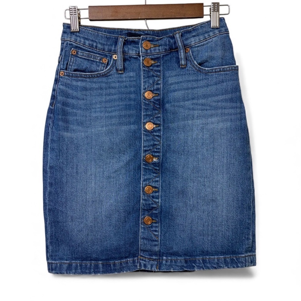 JCrew Button Front Denim Jean Skirt Size 25